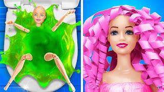 Ugh🤢! Why Is The Water Dirty? BARBIE MAKEOVER IN JAIL ! Cool Crafts \& Tiny DIY Ideas by 123 GO!