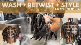 WASH, RETWIST & STYLE ON MY 4 YR OLD| ft. MONAT JR |