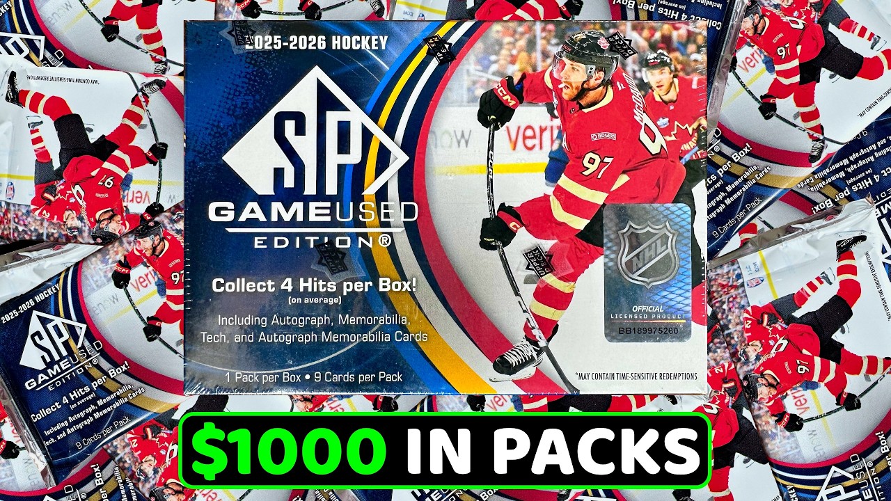 Opening $1000 Worth of Packs of 2025-26 Upper Deck SP Game Used Hockey Hobby