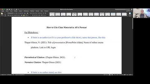 How to Cite Class Material in APA Format