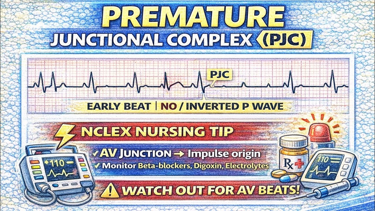 Premature Junctional Contraction (PJC) | ECG Interpretation Made Easy | NCLEX