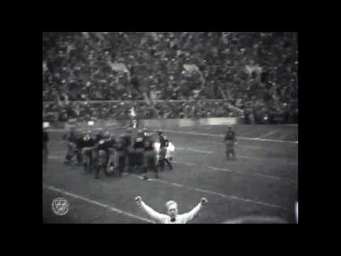 Original footage the 1927 Harvard-Yale football face off inside Harvard University Stadium, Cambridge Massachusetts, USA.