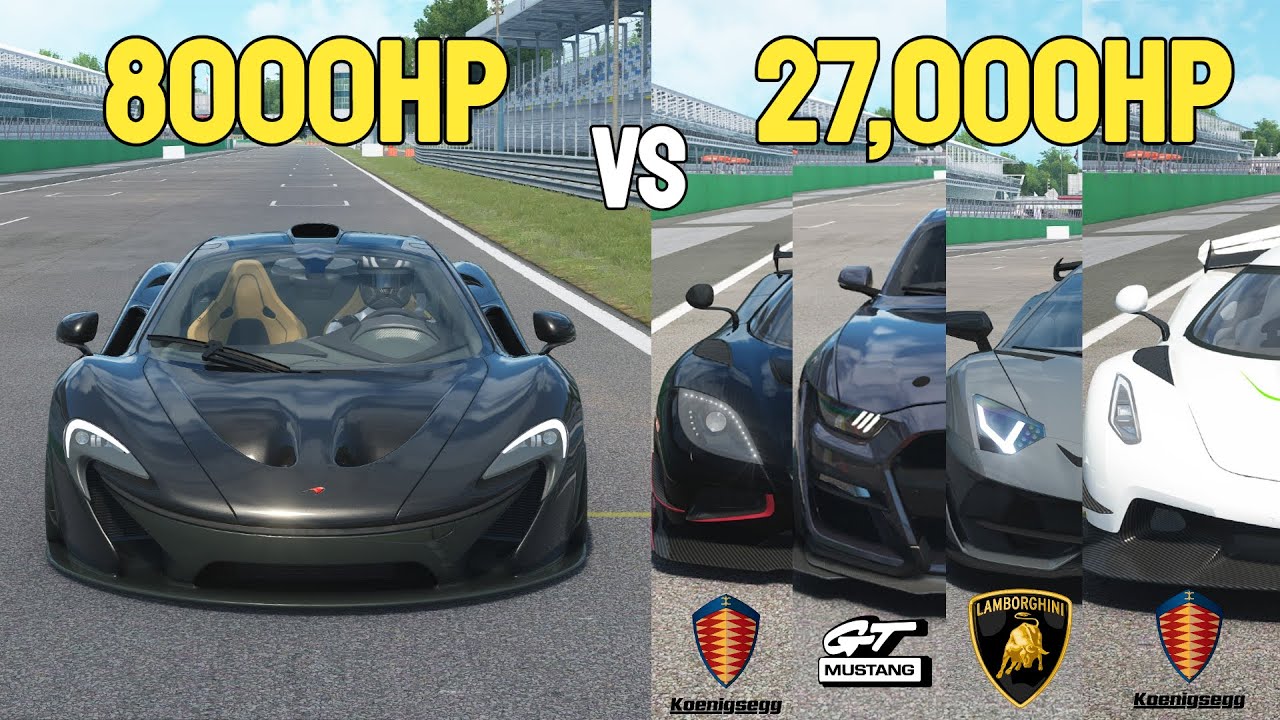 8000HP McLaren P1 vs 27,000HP Jesko & Aventador & Agera RSR & Mustang DRAG RACE