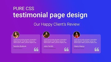 Testimonials HTML CSS | CSS testimonial | How to design testimonials page in html css
