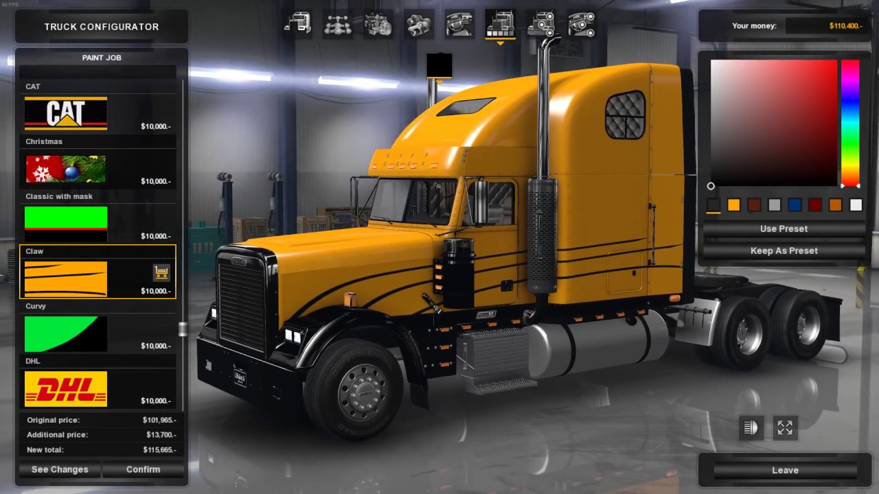 American Truck Simulator - Frieghtliner Classic XL features Edit by Solaris36