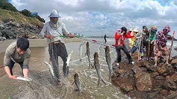 Anh Kéo Lưới Cá May Mắn | Choáng Với Cảnh Hàng Nghìn Người Lại Tiếp Tục Lội Qua Miếu Hòn Bà Vũng Tàu