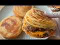 Dubai Viral Laccha Paratha Smash Burger Recipe Double Beef Patty Burger Recipe 