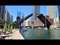 Chicago river sailboat bascule bridge lift on wednesday may 8th 2024  riverwalk