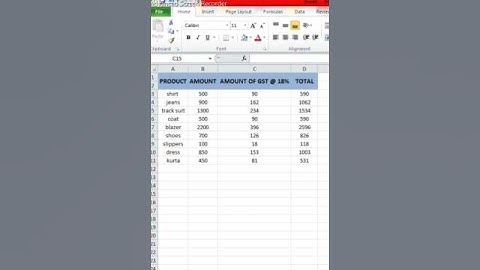 CALCULATE GST IN EXCEL #shorts #viral #trending #youtubeshorts #shortsfeed #computer #shots