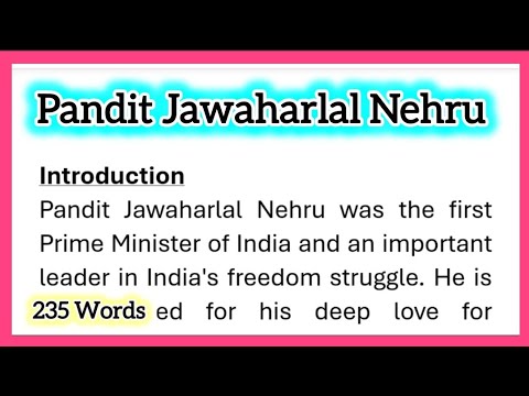 Pandit Jawaharlal Nehru