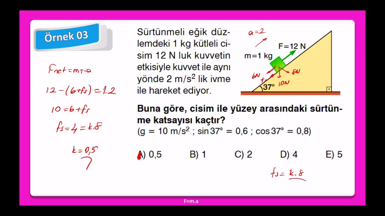 Newtonun Hareket Yasaları-6 (Eğik Düzlem) Konu Anlatımı