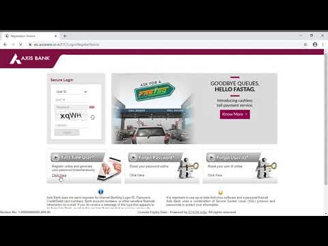 Fastag Axis Bank Register First Time Login ID creation.