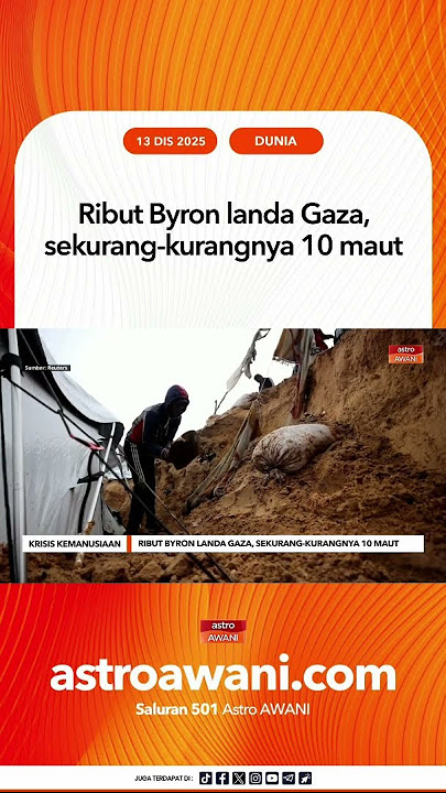 Ribut Byron landa Gaza, sekurang kurangnya 10 maut