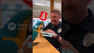 Funny Parrot Talks to Police 😂#FunnyParrot #ParrotVsPolice #TalkingParrot #ParrotComedy #Funny