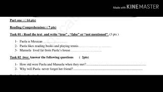 اختبار الفصل الثاني لغة إنجليزية لتلاميذ السنة الرابعة متوسط