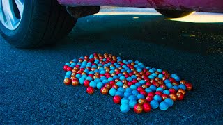 Crushing Crunchy & Soft Things by Car! - 3 Minutes of Crushing Paintballs by with Car screenshot 5