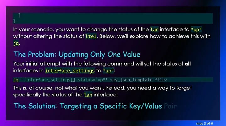 How to Replace a Specific Key/Value Pair Using jq in JSON Files