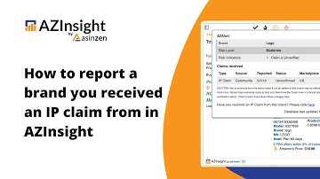 How to report a brand you received an IP claim from in AZInsight