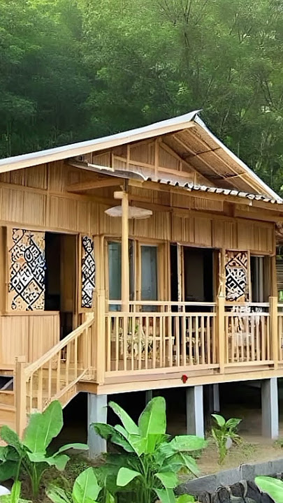 Rumah bambu sederhana dengan sentuhan modern #rumah #homedecor #desain #house #nature #relax