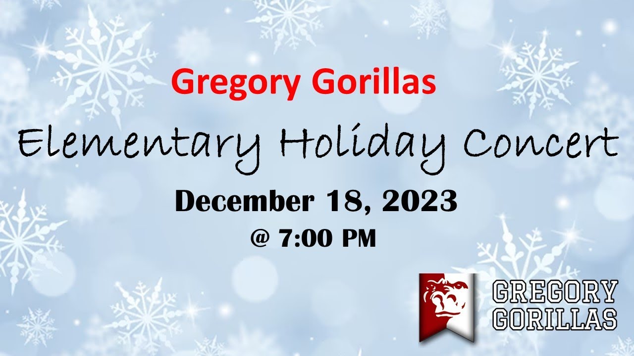 YouTube पर Gregory Elementary Holiday Concert देखें YouTube पर Gregory Elementary Holiday Concert देखें