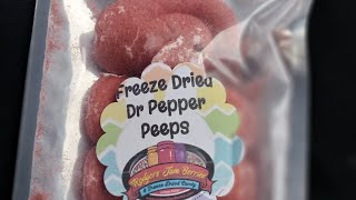 Brody try Freeze dry Dr Pepper peeps