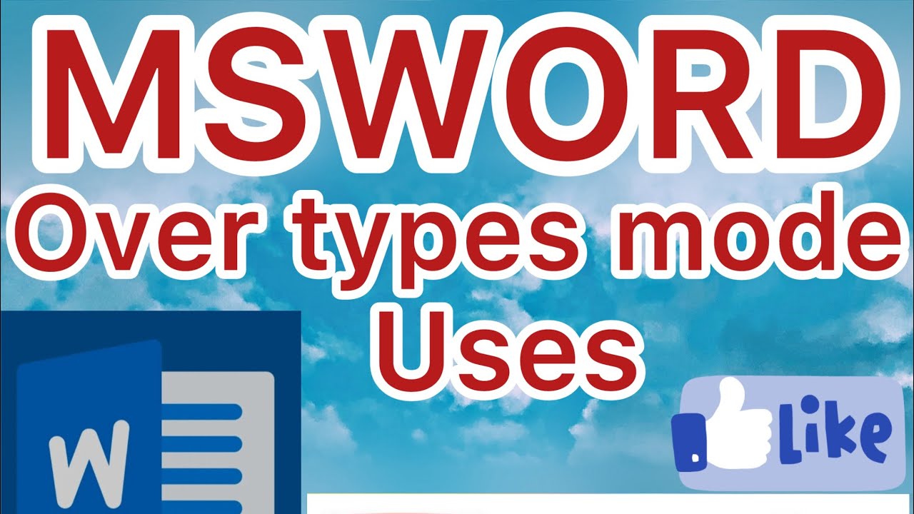 Computer Msworld Options Over types mode option use in MSWord #youtube #viralvideo #computer # ...