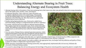 Understanding alternate bearing in fruit plants