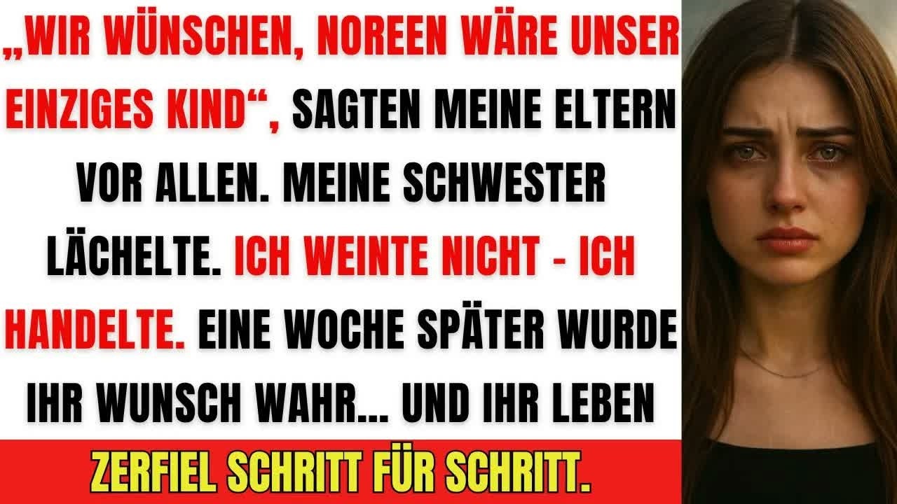 Meine Eltern sagten öffentlich, sie wollten nur meine Schwester – 7 Tage später bereuten sie al