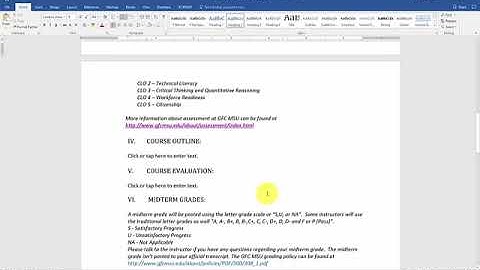 Accessible Syllabus Tutorial for 2018-2019 Syllabus Template