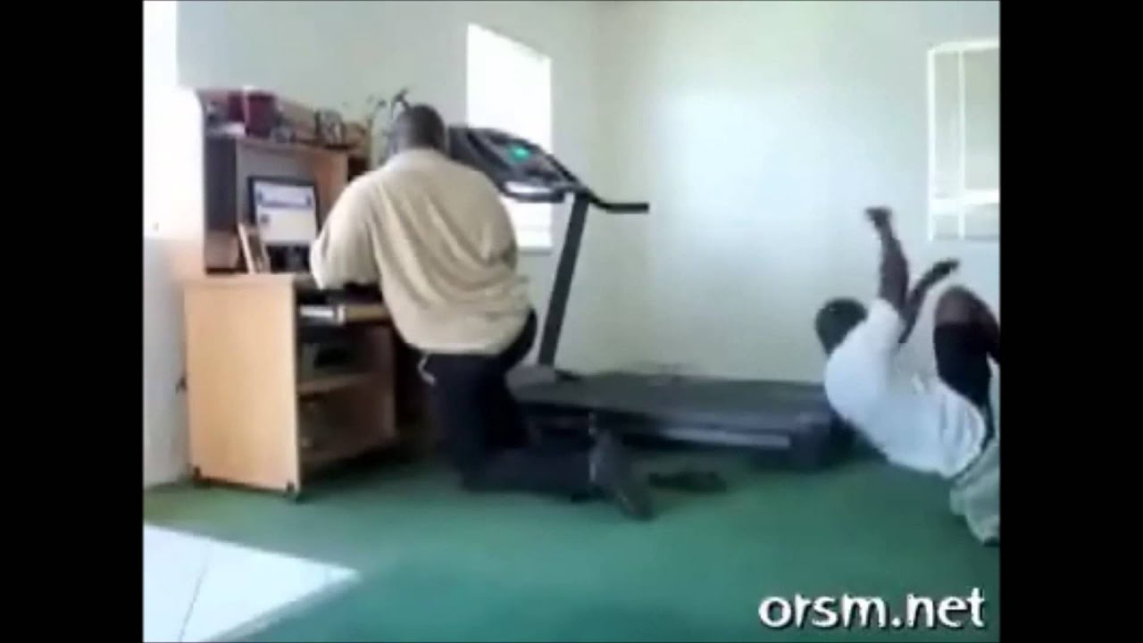 Treadmill fall rips off slippers YouTube