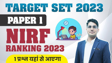 SET Exam 2023 | SET Paper 1 Preparation | NIRF Ranking 2023 by Shiv Sir | Vision JRF