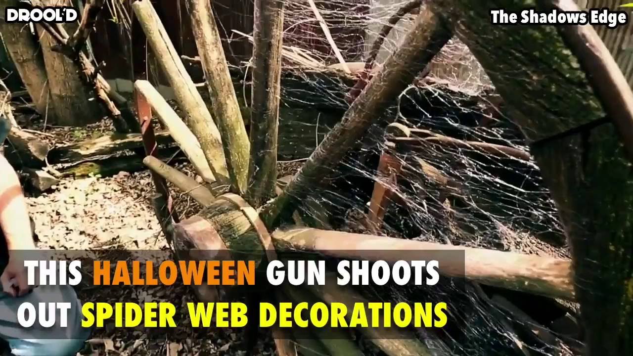 this halloween gun shoots out spider web decorations
