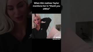 Kim Kardashian’s reaction after hearing “thanK you alMee” byTaylor Swift was about her#taylorswift 😁