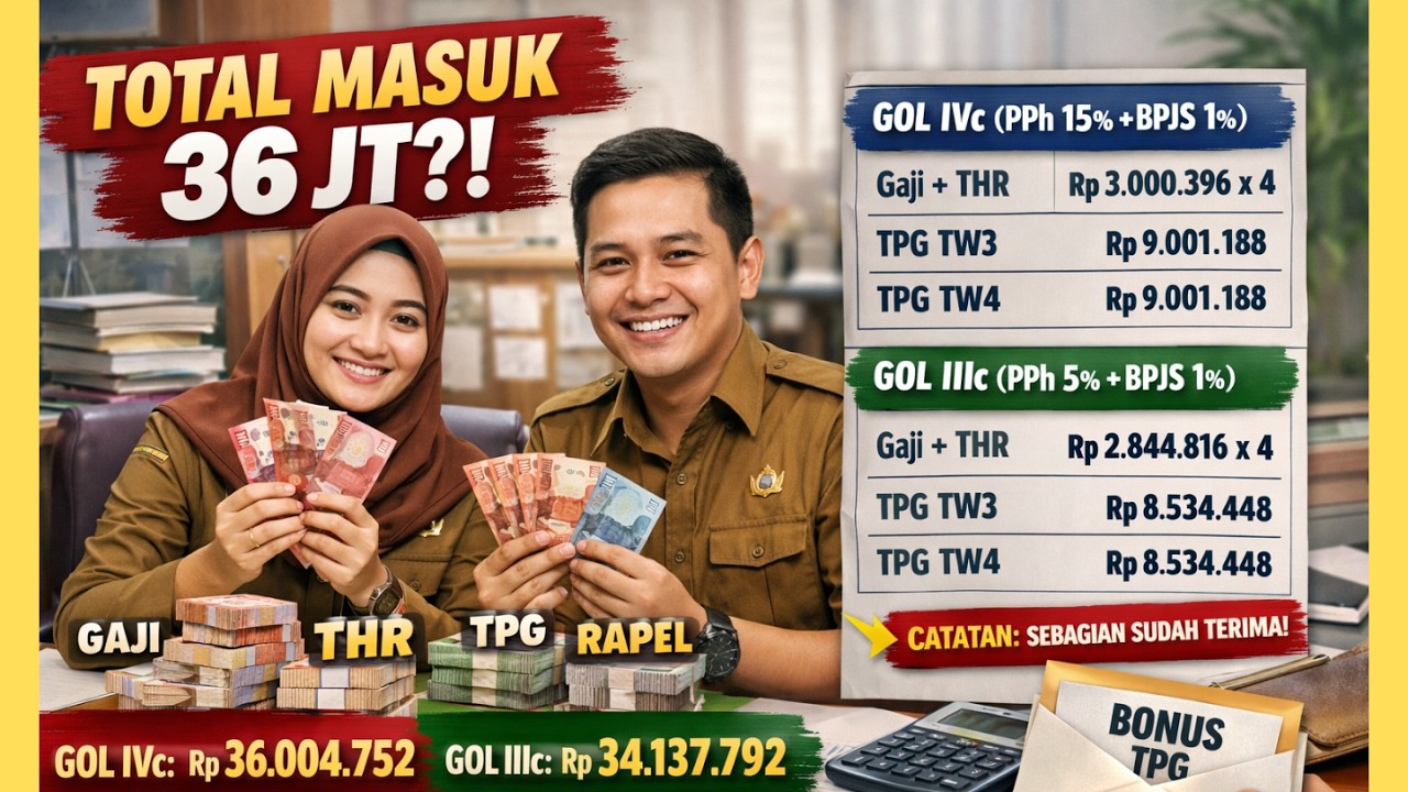 TOTAL TUNJANGAN MARET 2026 BISA 34-36 JUTA. INI RINCIAN UNTUK GOLONGAN III-IV | AL KHOLIF