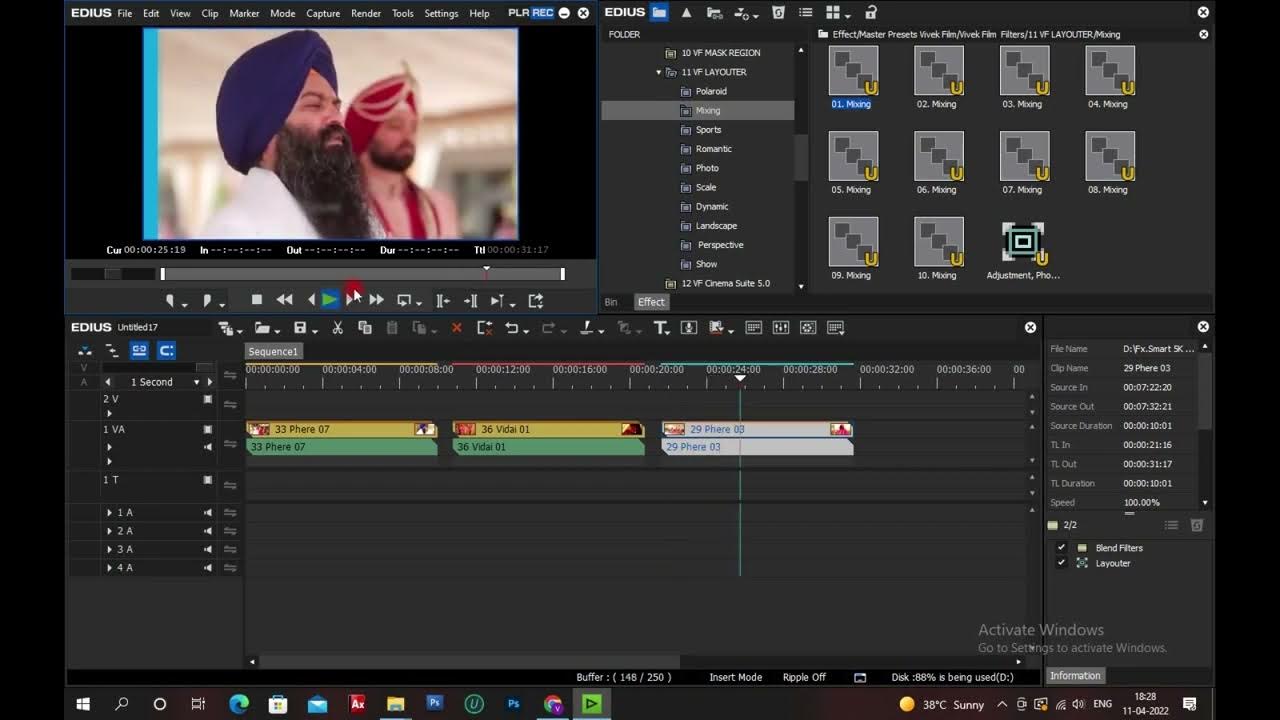 Edius X Trending Video LAYOUTER,New Presets Color Grading By Vivek