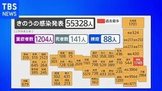 新型コロナ 全国の新規感染者5万5328人 新たな死者は141人