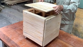 Amazing Ideas Woodworking Plan - Build A 5 In 1 Cube Chairs Combination Folding Table Space Saving