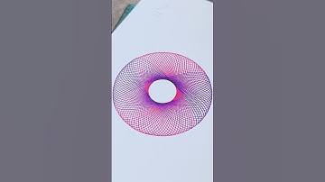 #29 Geometric Spirograph Line Drawing Pink&Purple