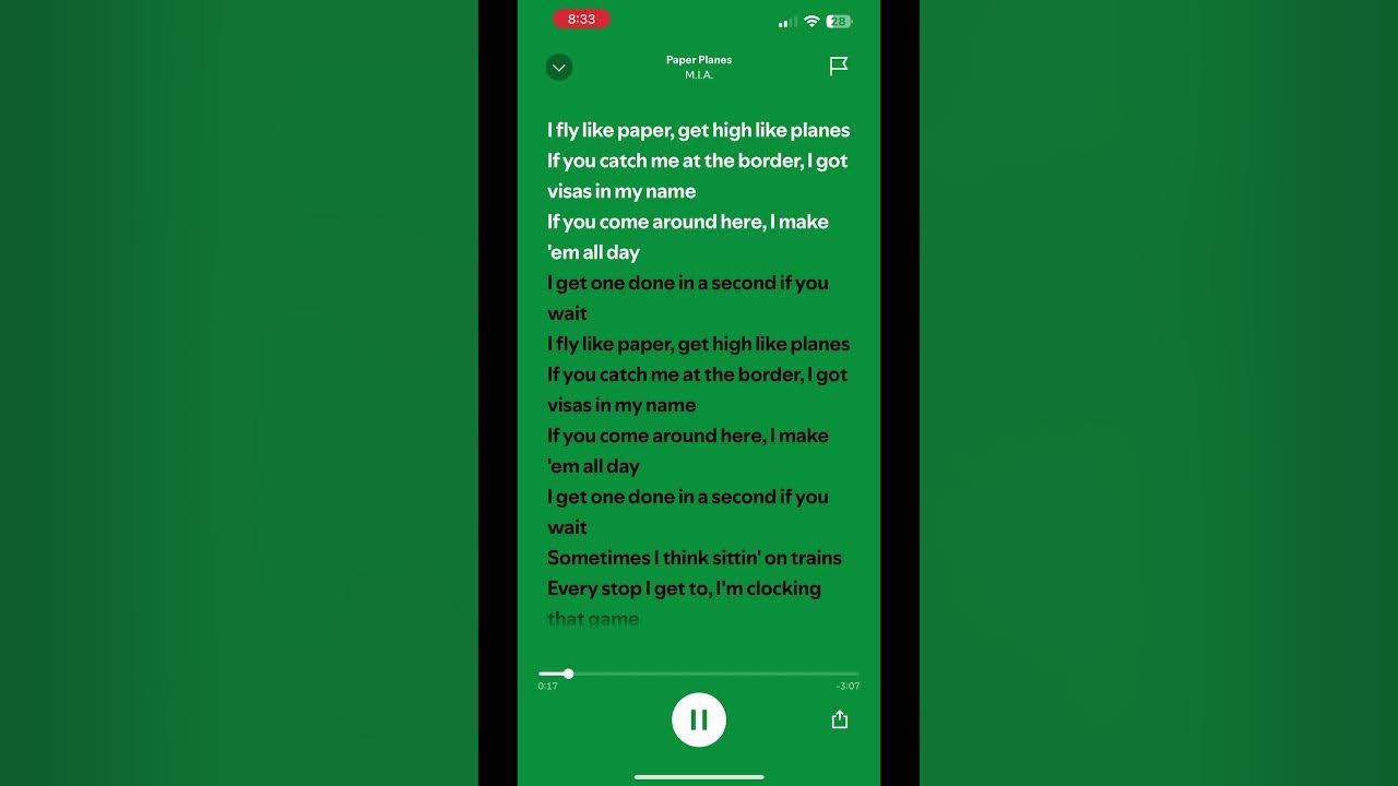 ~ paper planes ~ • m.i.a. • #shorts #lyrics #trending #viral #songs4u_