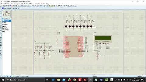 Push Button + ATmega16 + Led + LCD