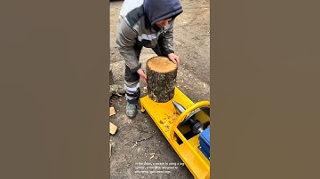 The ultimate log splitter demo- Good tools and machinery can increase work efficiency