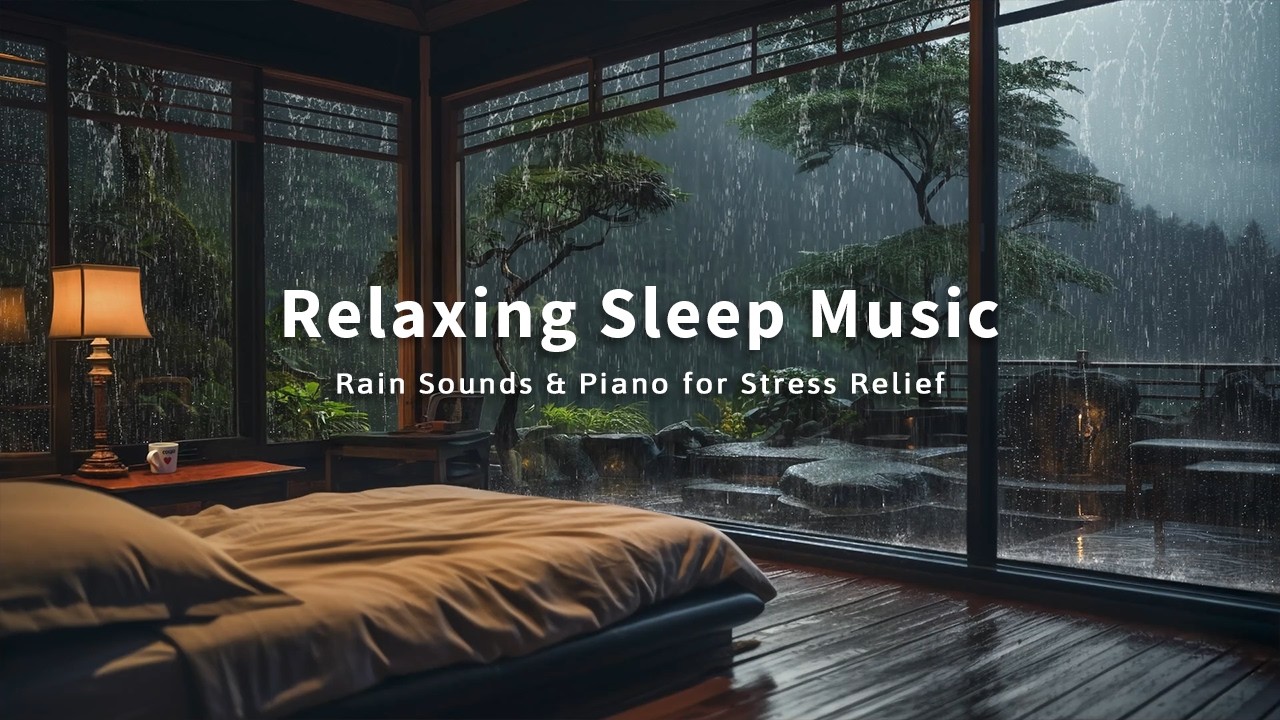 Cozy Bedroom Sleep Music – Relaxing Piano with Soft Rain | Emotional Healing for Deep Meditation