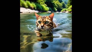 cat swim. #ai #aishorts #lizard #reptiles