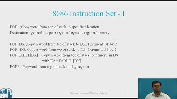 8086 Instruction set  I