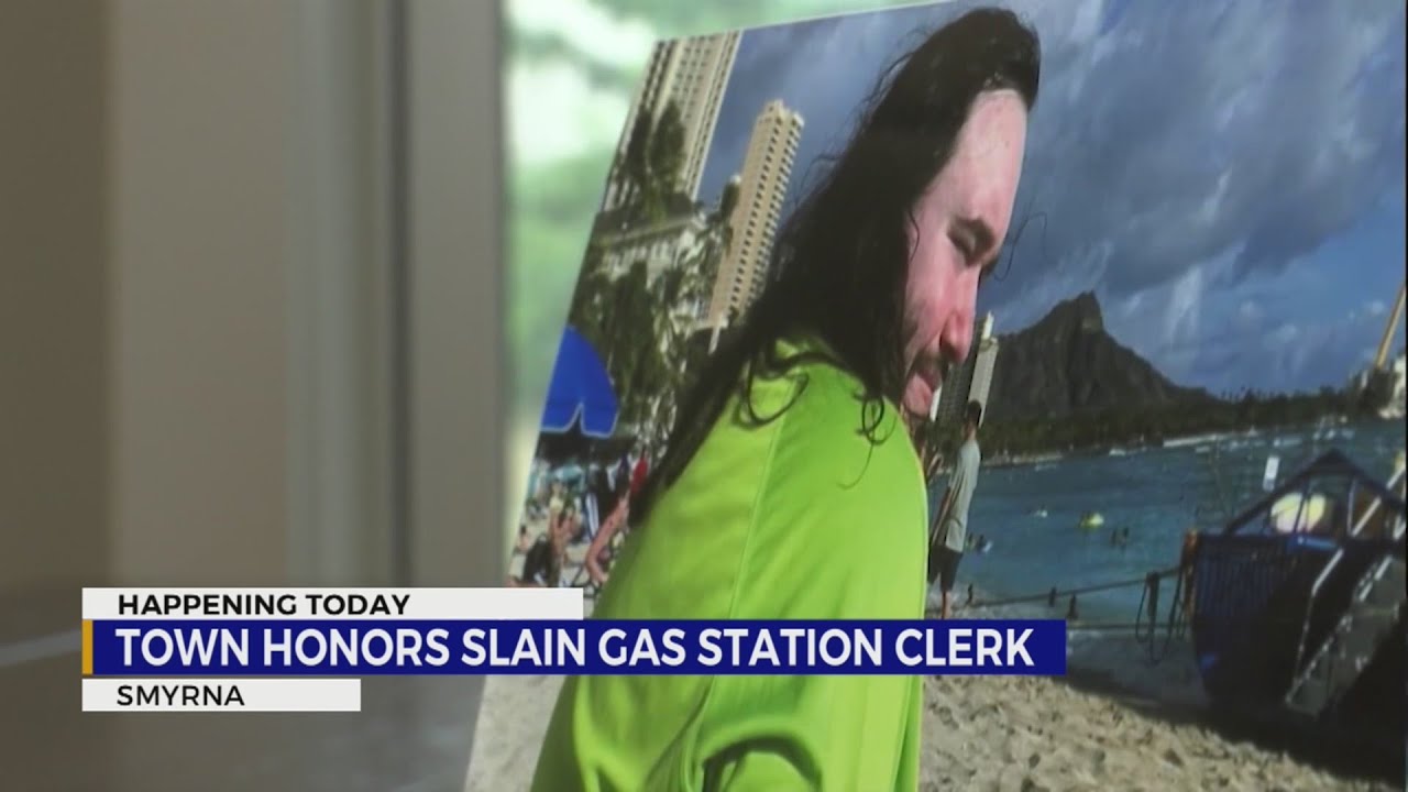 Smyrna honors gas station clerk killed in attempted robbery - YouTube