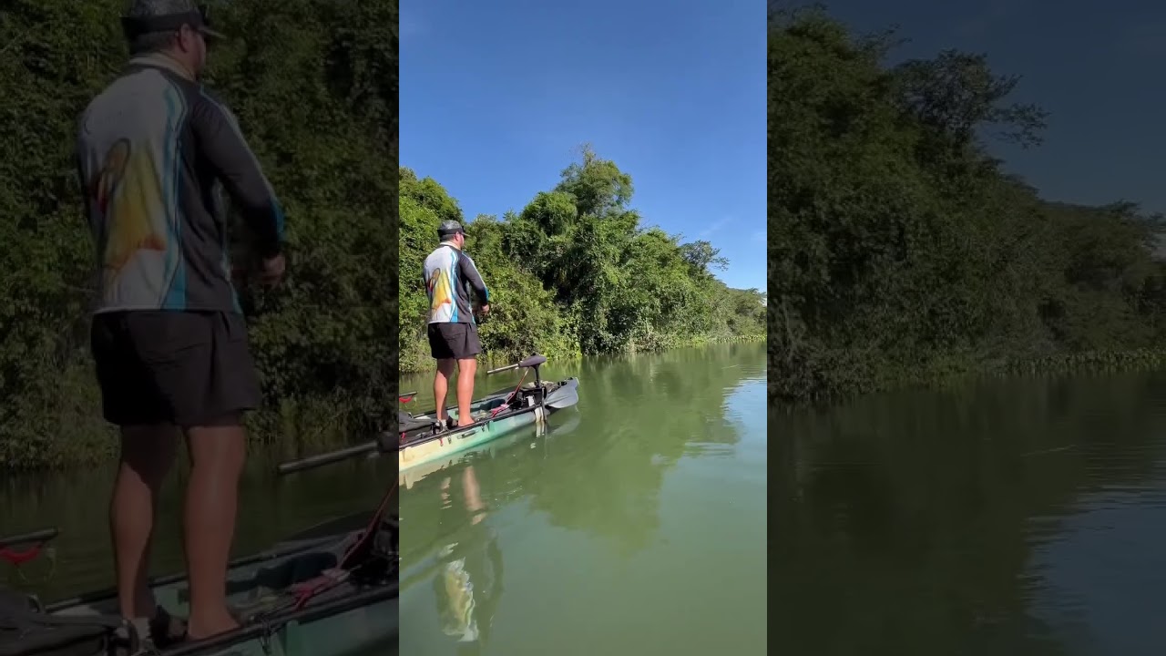 Motor elétrico na proa do caiaque 