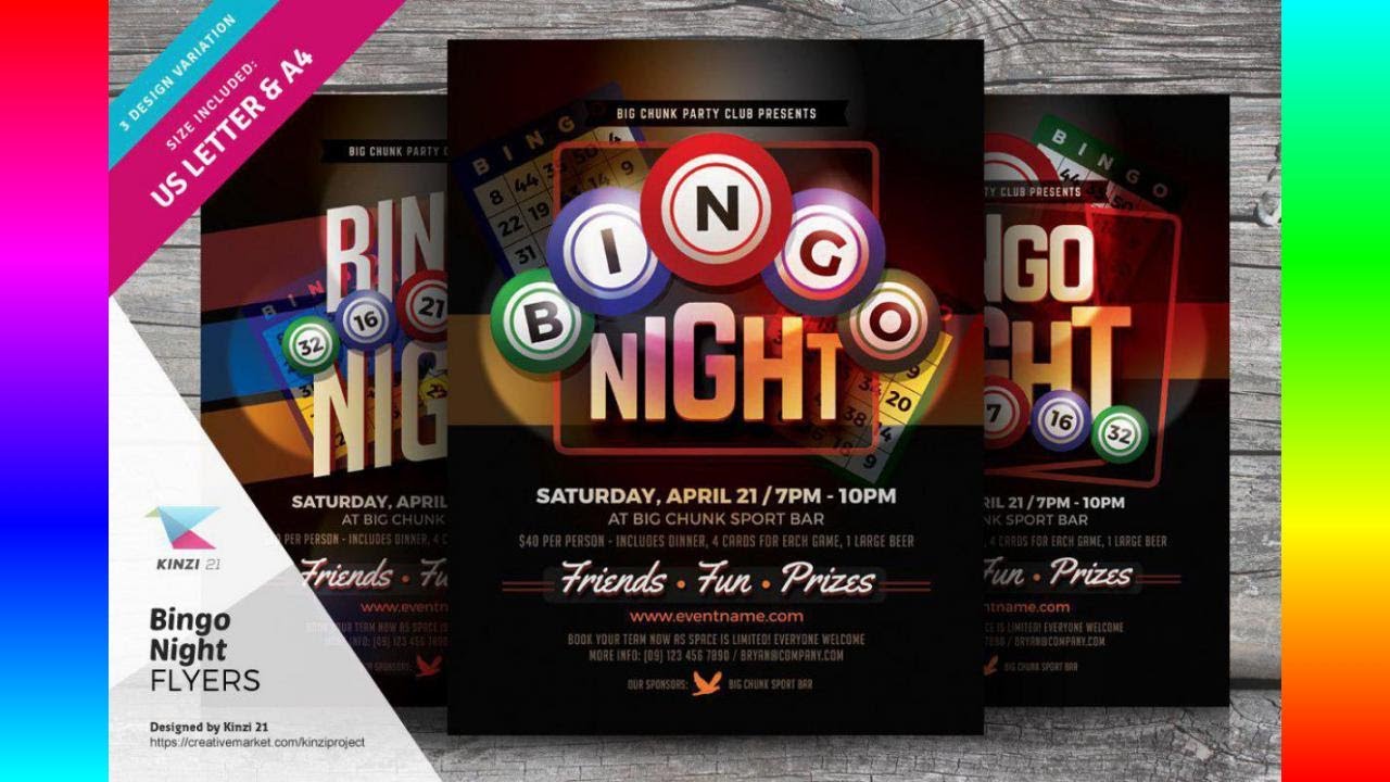 Flyer Templates: Bingo Night Flyer Templates - YouTube With Bingo Night Flyer Template