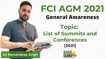 FCI AGM General Admin 2021 - List of Summits and Conferences