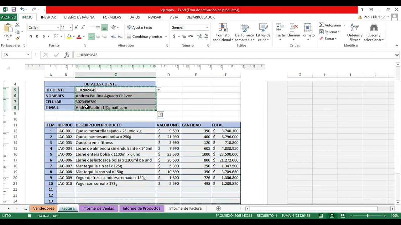 Como hacer una sumatoria en excel