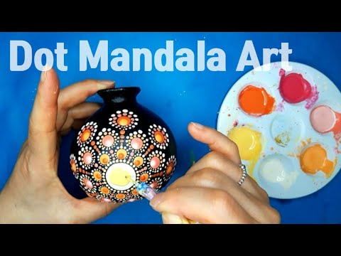 점 찍어 화병꾸미기/만다라 꽃병/ how to paint a dot mandala on vase